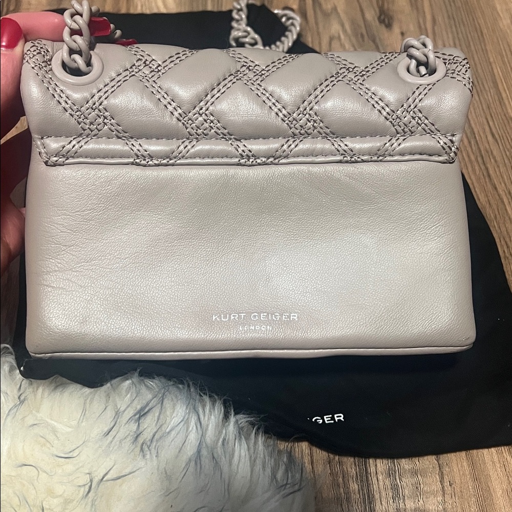 Kurt Geiger Quilted Shoulder Bag - Taupe - Picture 5 of 7